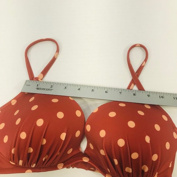 Shade And Shore Women's Size 34C Bikini Swim Top Underwire Brown Polka Dot NWOT - Picture 7 of 11